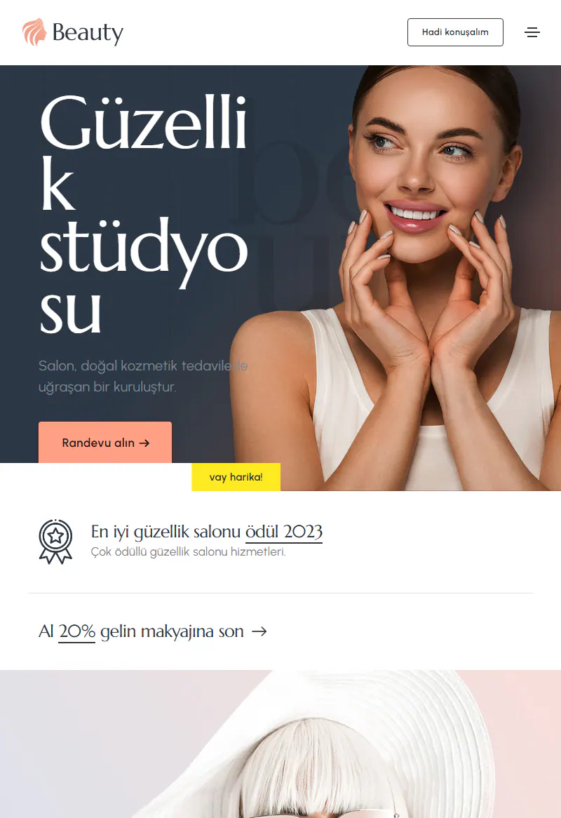 Güzellik Merkezi web sitesi tasarımı
