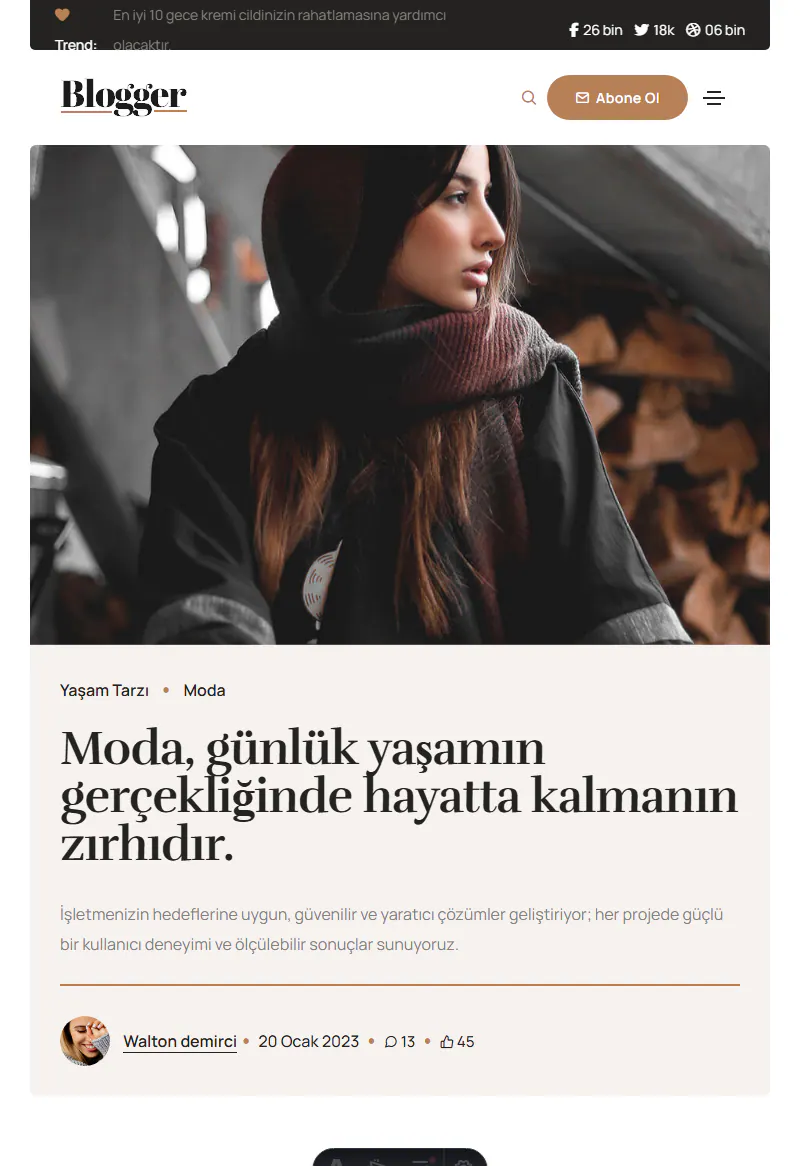 Kişisel Blog web sitesi tasarımı