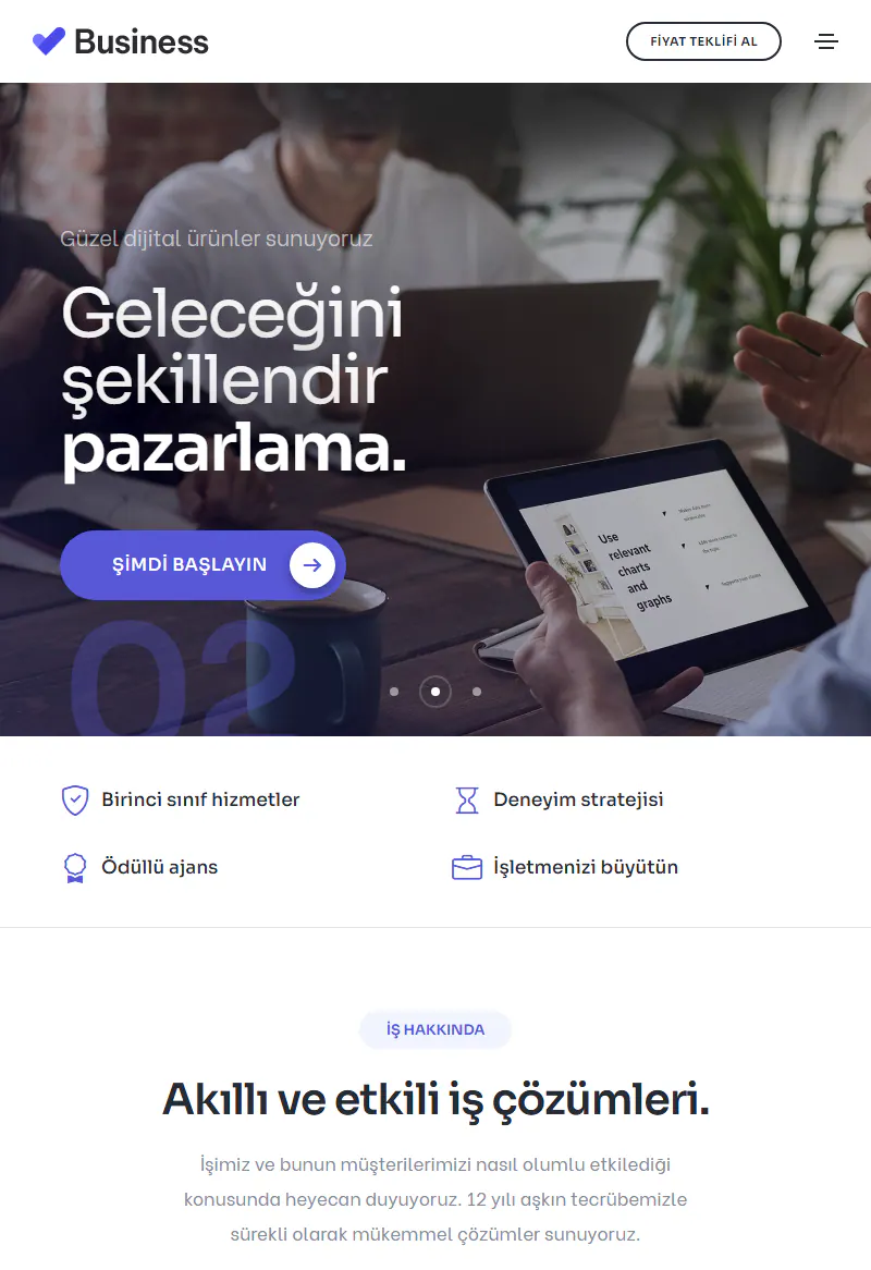 Kurumsal İş Çözümleri web sitesi tasarımı
