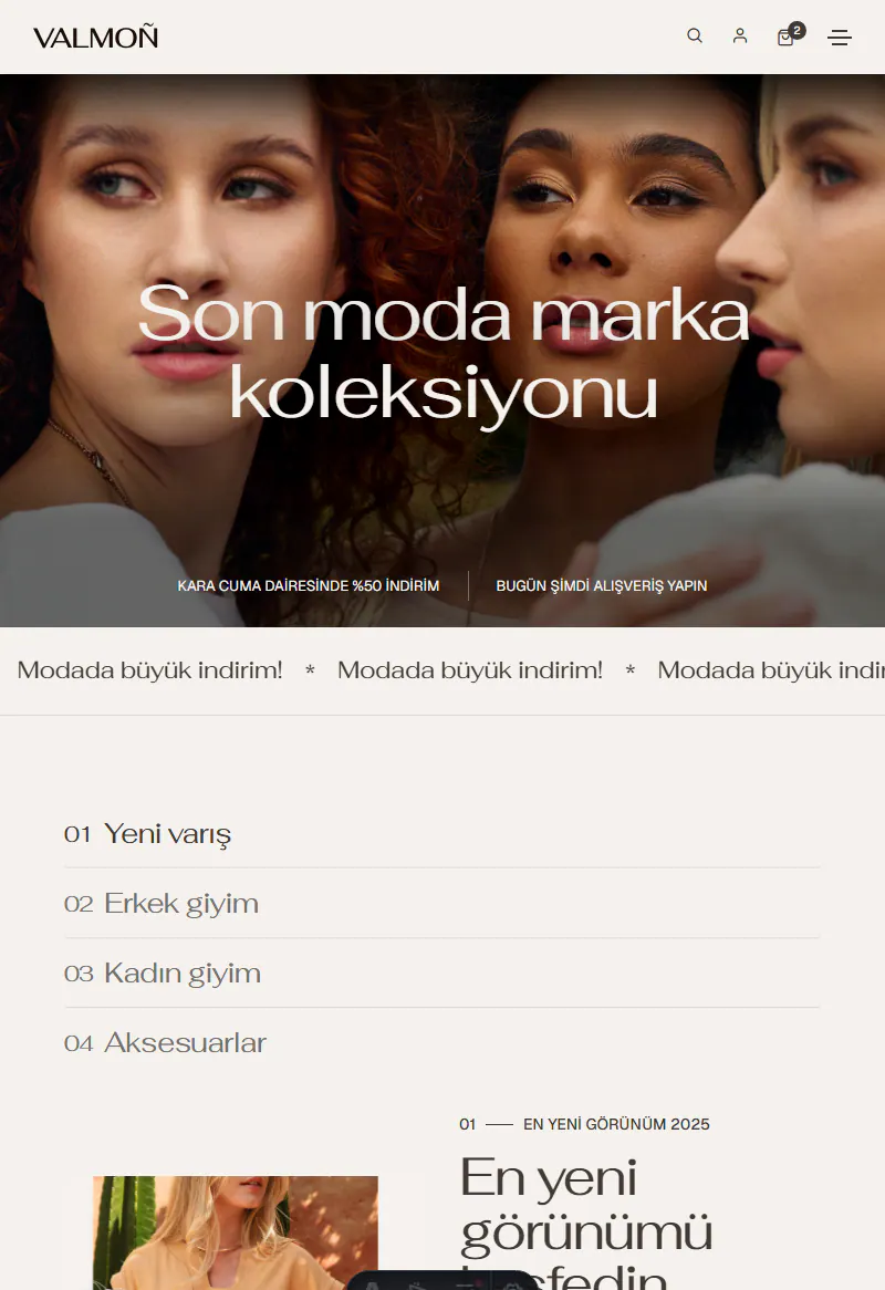 Online Giyim Mağazası web sitesi tasarımı