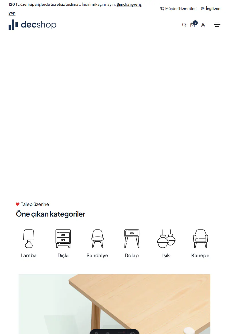 Ev Dekorasyon Mağazası web sitesi tasarımı