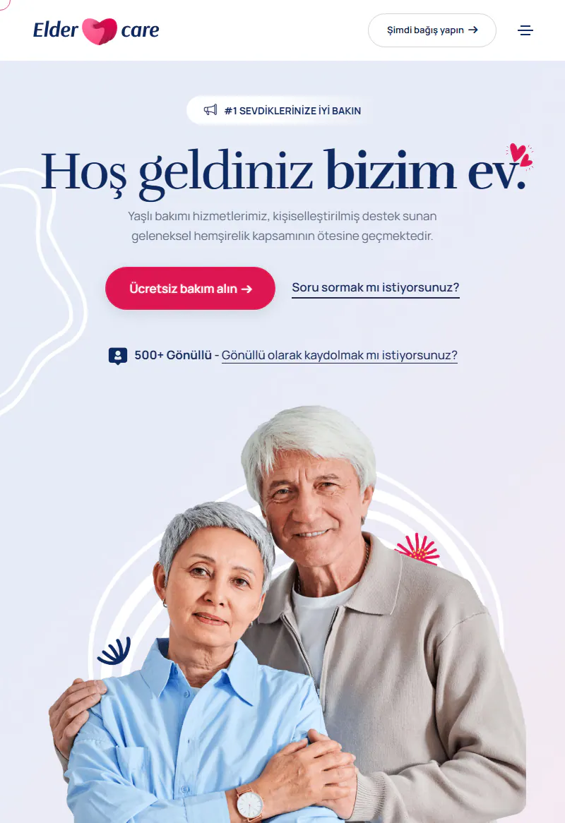 Yaşlı Bakım Merkezi web sitesi tasarımı