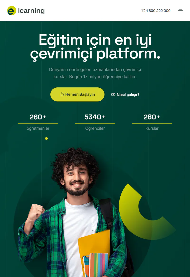 Online Eğitim Platformu web sitesi tasarımı