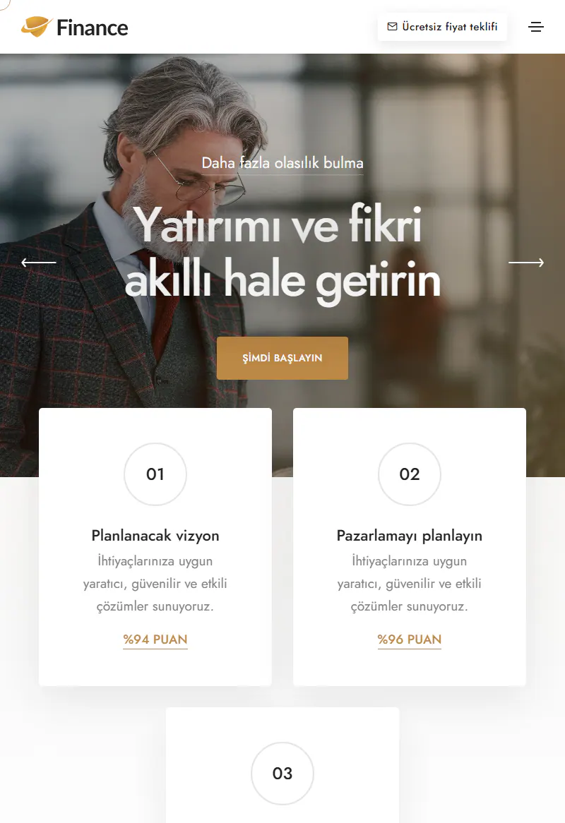 Finansal Danışmanlık web sitesi tasarımı