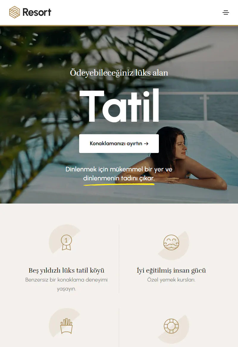 Otel ve Tatil Köyü web sitesi tasarımı