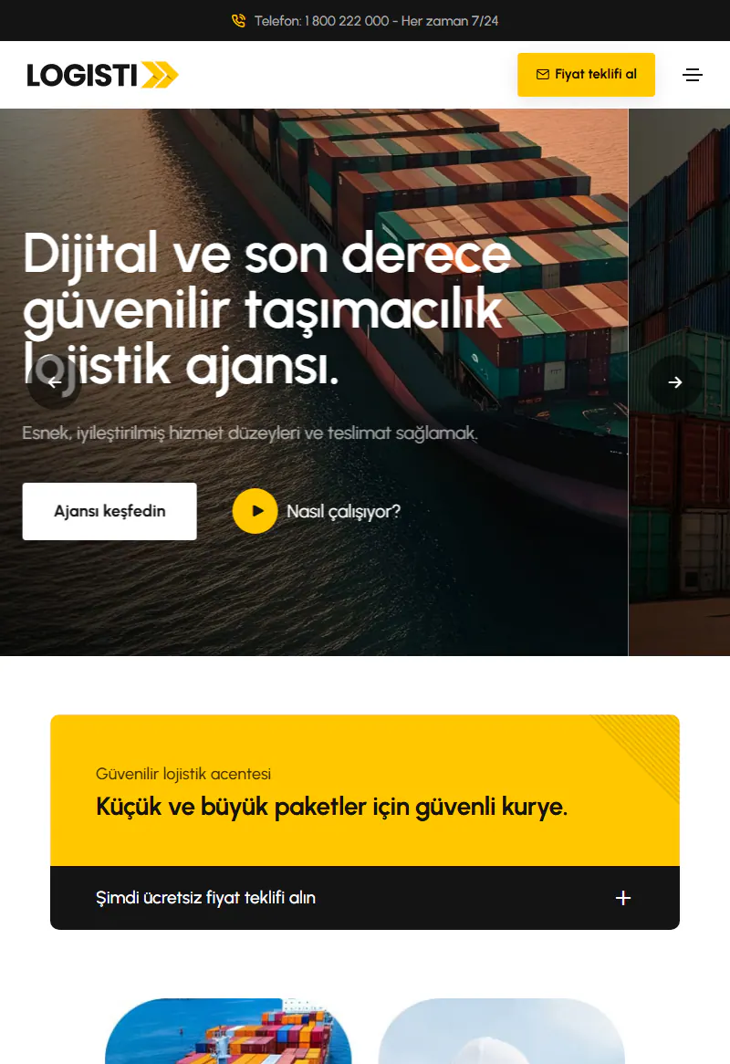 Lojistik ve Taşımacılık web sitesi tasarımı