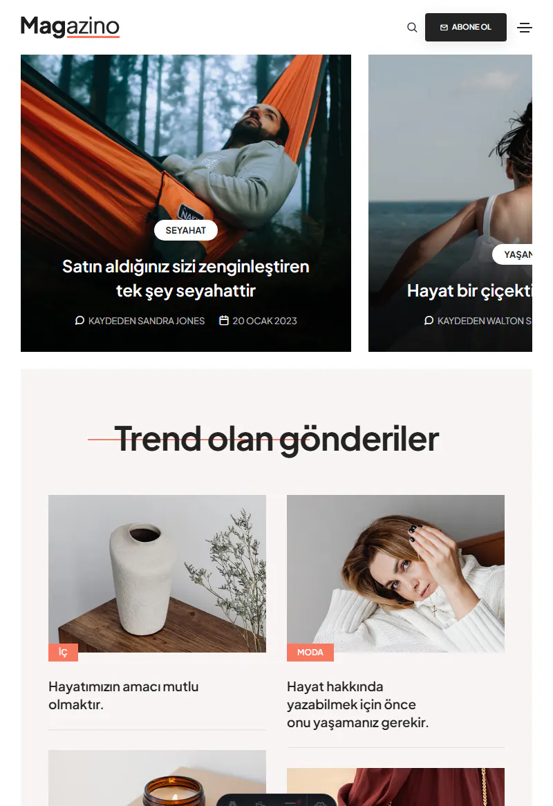 Dijital Dergi web sitesi tasarımı