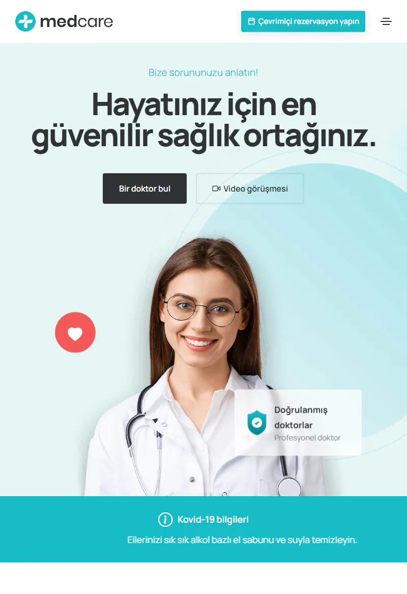 Klinik ve Sağlık Merkezi web sitesi tasarımı
