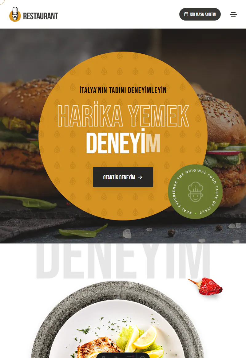 Restoran web sitesi tasarımı