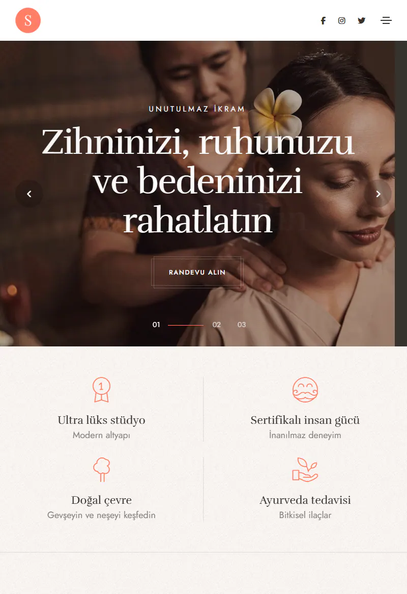 Spa ve Wellness Merkezi web sitesi tasarımı