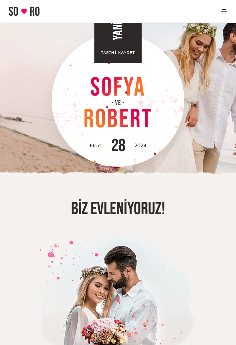 Düğün Davetiyesi web sitesi tasarımı